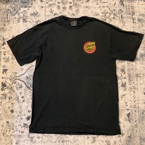 Men’s Santa Cruz Black T-Shirt Red/Yellow Fire Logo